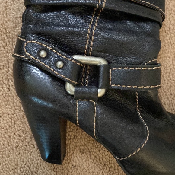 FOSSIL Black Harness Leather Ankle Boot size 6 - Picture 4 of 14